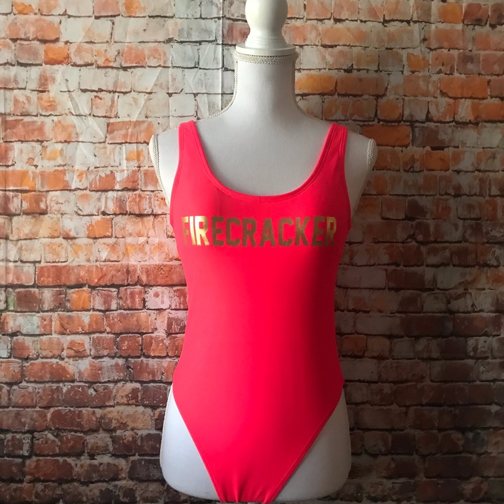 FIRECRACKER High waisted Bathing Suit
